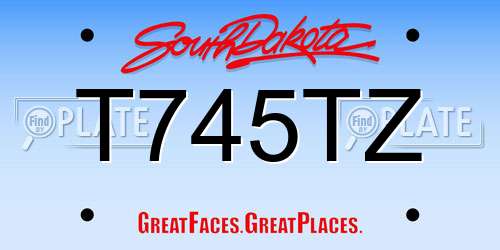 T745TZ South Dakota License Plate