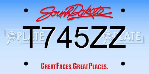 T745ZZ South Dakota License Plate