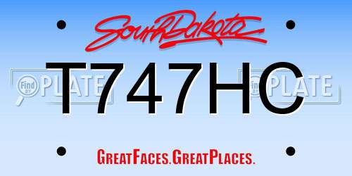 T747HC South Dakota License Plate