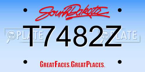 T7482Z South Dakota License Plate