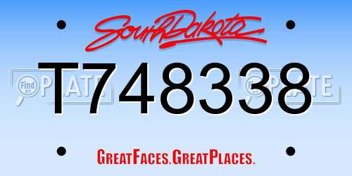 T748338 South Dakota License Plate