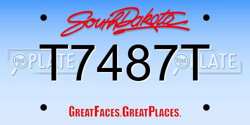 T7487T South Dakota License Plate