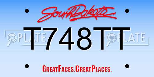 T748TT South Dakota License Plate