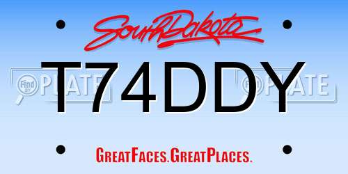 T74DDY South Dakota License Plate