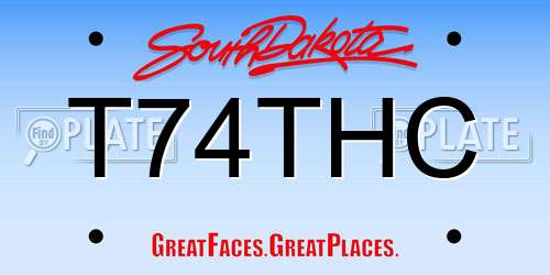 T74THC South Dakota License Plate