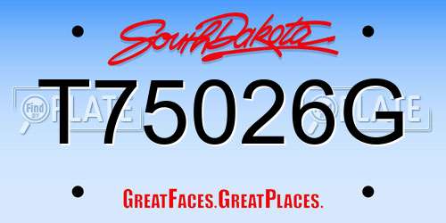 T75026G South Dakota License Plate