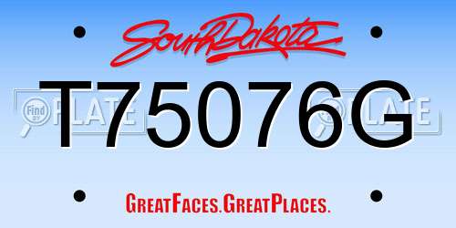 T75076G South Dakota License Plate