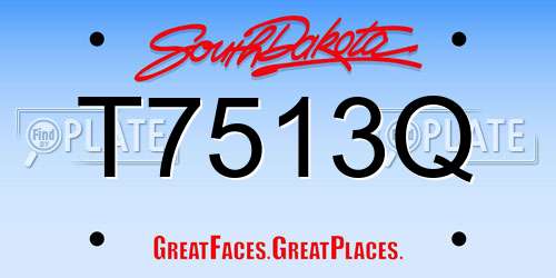 T7513Q South Dakota License Plate