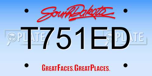 T751ED South Dakota License Plate