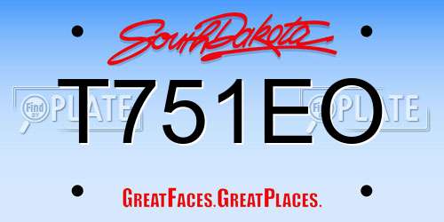 T751EO South Dakota License Plate