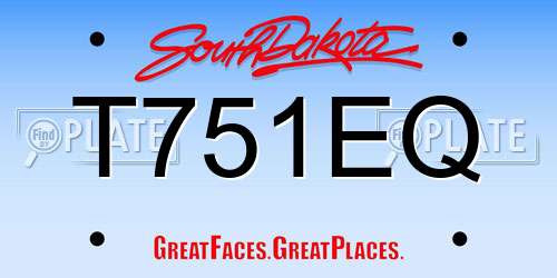 T751EQ South Dakota License Plate