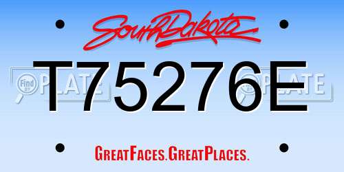 T75276E South Dakota License Plate