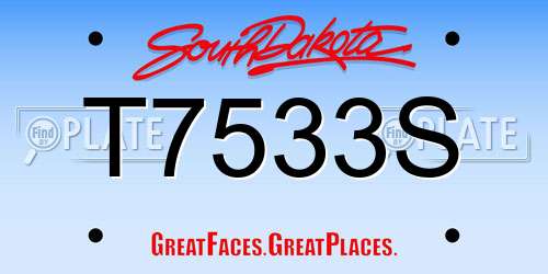 T7533S South Dakota License Plate
