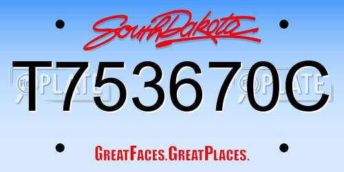T753670C South Dakota License Plate