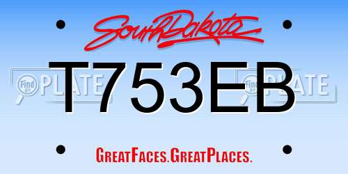 T753EB South Dakota License Plate