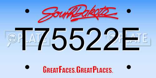 T75522E South Dakota License Plate