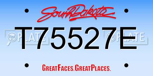 T75527E South Dakota License Plate