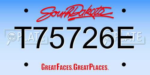 T75726E South Dakota License Plate