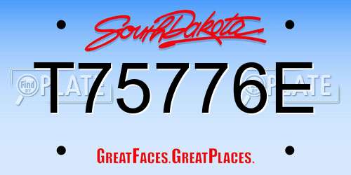 T75776E South Dakota License Plate