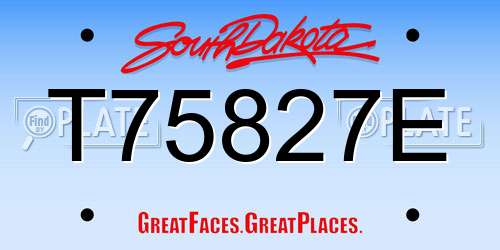 T75827E South Dakota License Plate