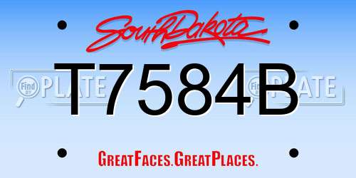 T7584B South Dakota License Plate
