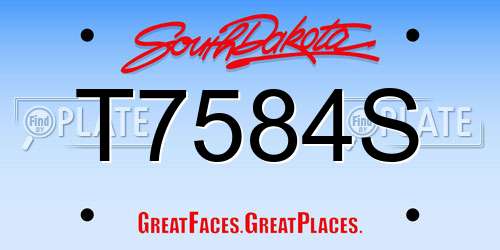 T7584S South Dakota License Plate