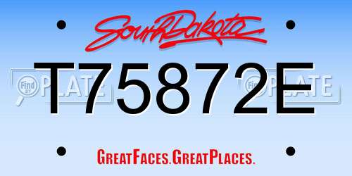 T75872E South Dakota License Plate