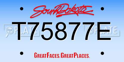 T75877E South Dakota License Plate