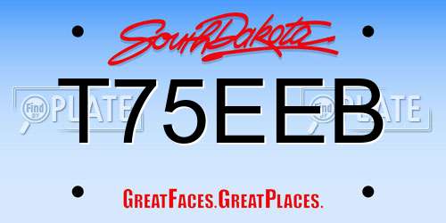 T75EEB South Dakota License Plate