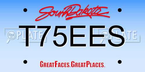 T75EES South Dakota License Plate