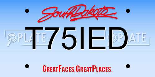 T75IED South Dakota License Plate