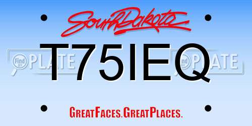 T75IEQ South Dakota License Plate