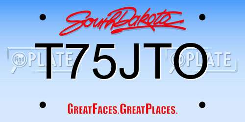 T75JTO South Dakota License Plate
