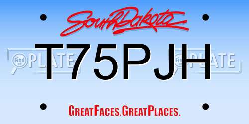 T75PJH South Dakota License Plate