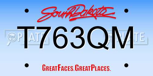 T763QM South Dakota License Plate