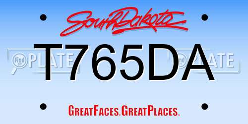 T765DA South Dakota License Plate