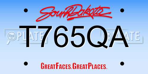T765QA South Dakota License Plate