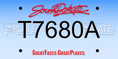 T7680A South Dakota License Plate