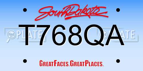 T768QA South Dakota License Plate