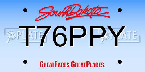 T76PPY South Dakota License Plate