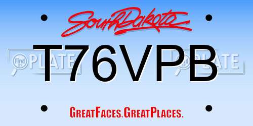 T76VPB South Dakota License Plate