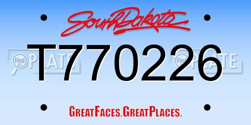 T770226 South Dakota License Plate