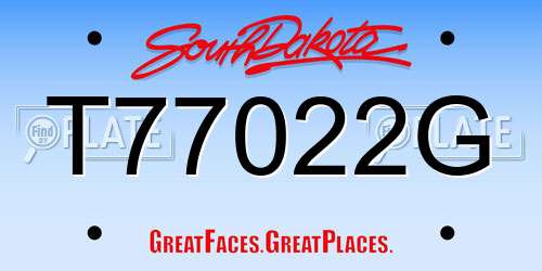 T77022G South Dakota License Plate