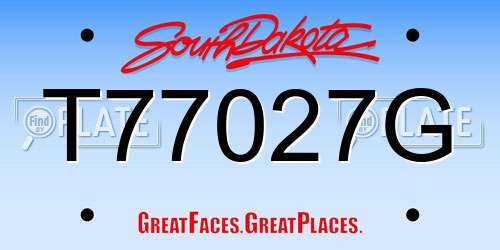 T77027G South Dakota License Plate