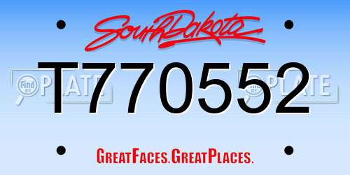 T770552 South Dakota License Plate