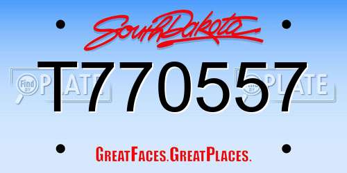 T770557 South Dakota License Plate