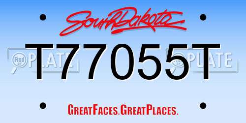 T77055T South Dakota License Plate