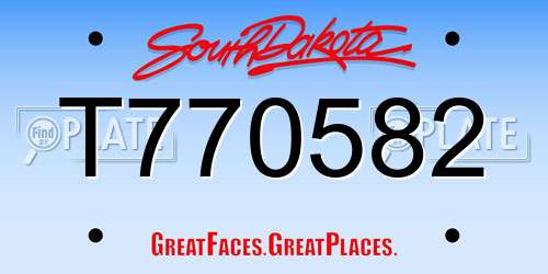 T770582 South Dakota License Plate