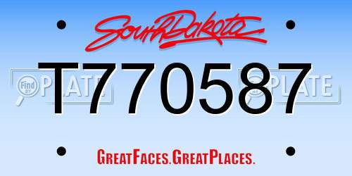 T770587 South Dakota License Plate