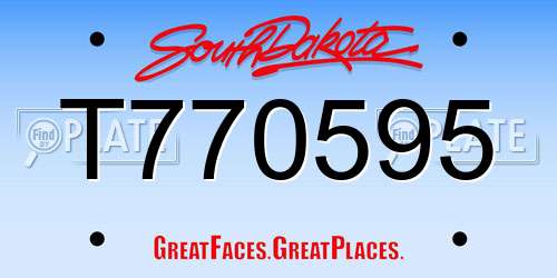 T770595 South Dakota License Plate